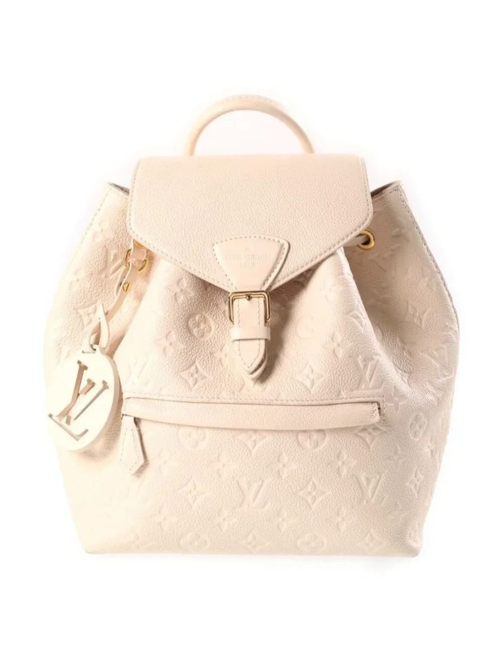 Louis Vuitton Monogram Empreinte Montsouris PM Cream Backpack Ivory Leather Gold